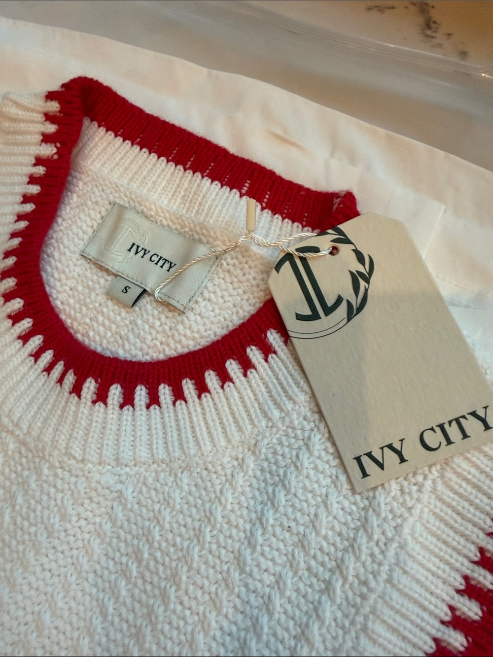 Ivy City Co Lisbon sleeveless Midi Dress Ivory & Firework Red Color Small NWT - Picture 3 of 8